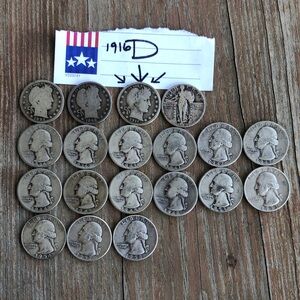 Old 90% silver American quarters
